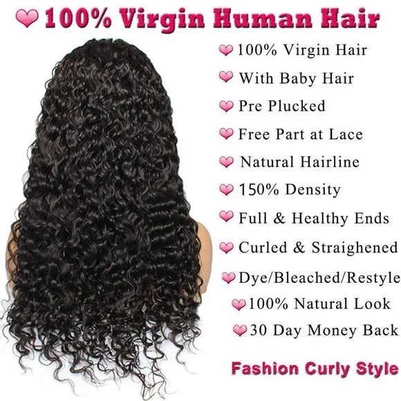 13x4 Lace Women Black Front 22 inch 180% Density Brazilian Wavy Glueless Wig